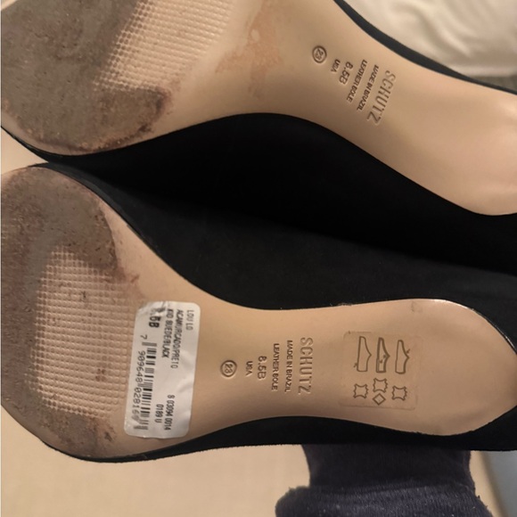 SCHUTZ Lou Black Suede Heels - Picture 7 of 8